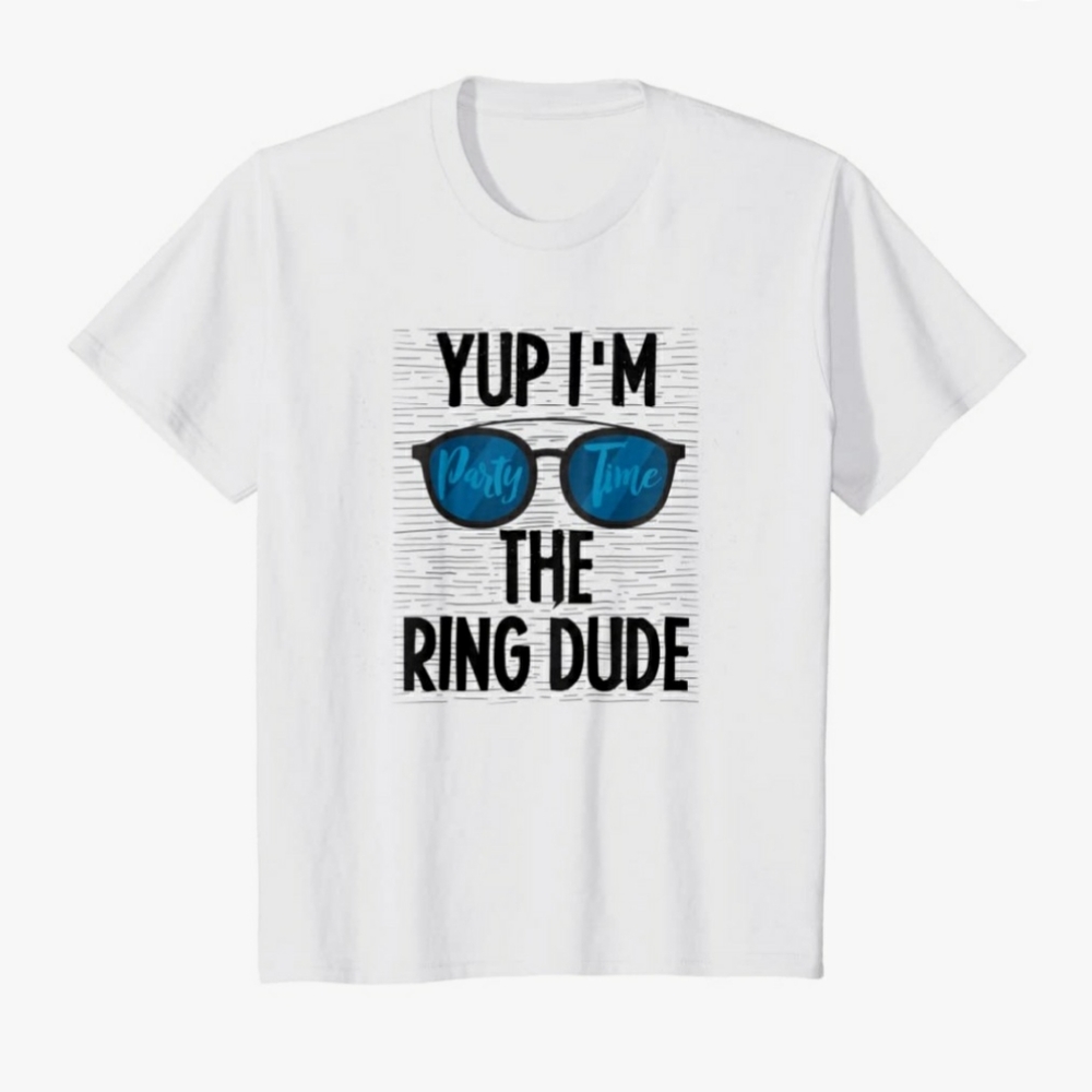 Kids Yup I'm The Ring Dude T-Shirt|Boys Wedding-6